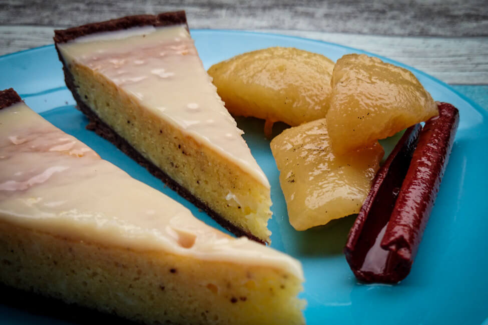 schokoladen birnen tarte kuchen birnen kompott eingelegte birnen zimt vanille dessert