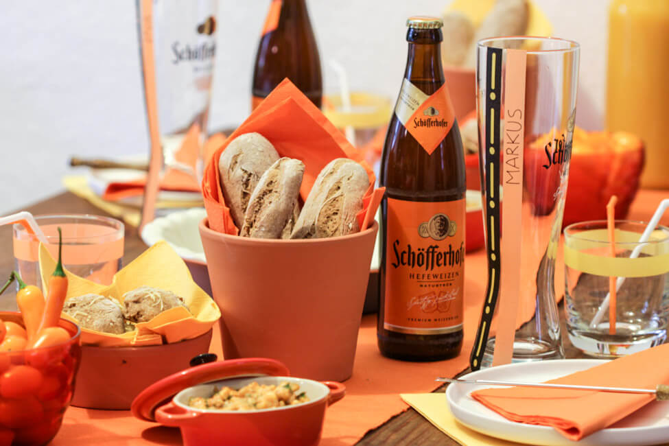 brotzeit buffett bayerisch franken bier hefeweizen obatzda