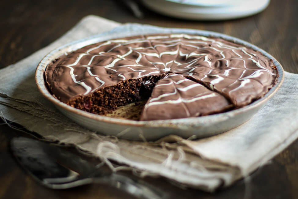 erdmandel nutella nougat kuchen kirschen backen