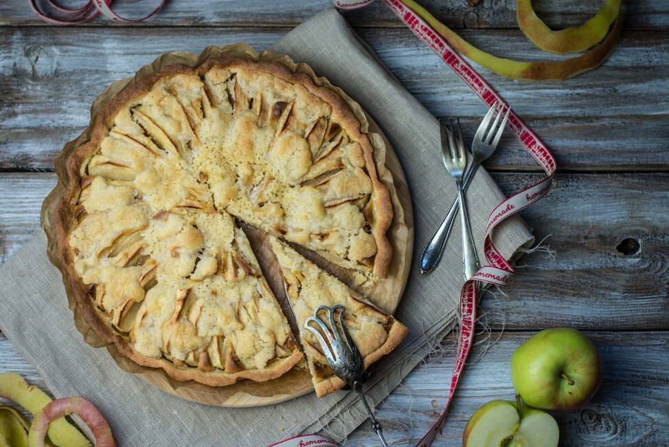 apfelkuchen mit zimtstreuseln marzipan tarte kuchen