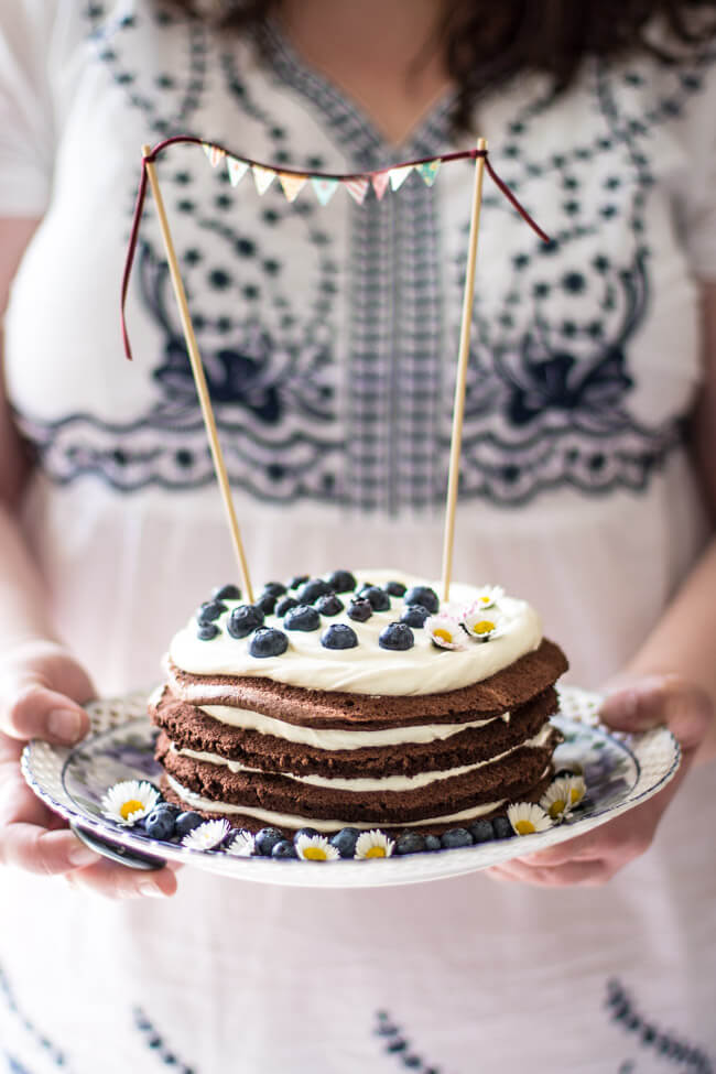 blaubeer torte törtchen geburtstag frischkäse quarkfüllung