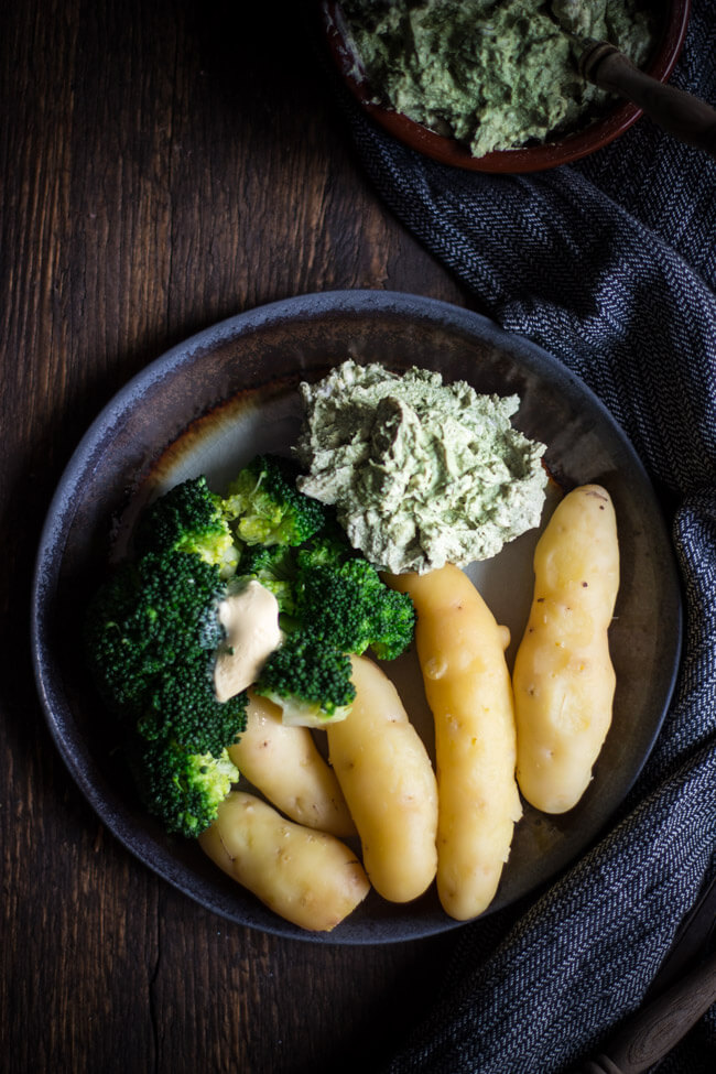 pellkartoffeln mit schabziger klee quark bamberger hörnle brokkoli vegetarisch veggie schnell einfach gesund