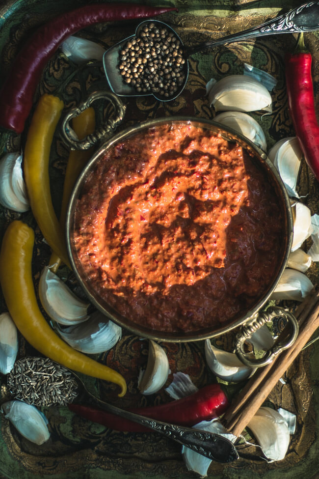 Harissa Gewürzpaste selbst machen vegan scharf afrikanisch gewürze