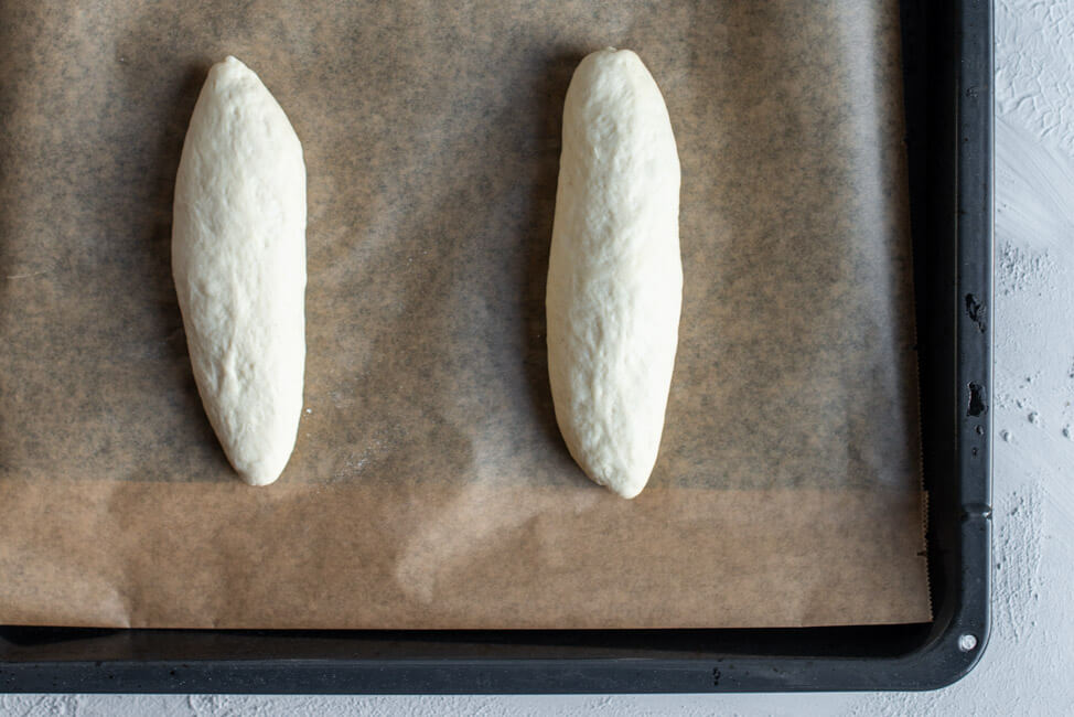 Banh Mi Baguette Brötchen vor dem Backen