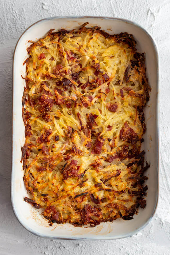 Plain in Pigna - Engadiner Rösti - aus Kitchen Impossible nach dem Backen in Auflaufform.