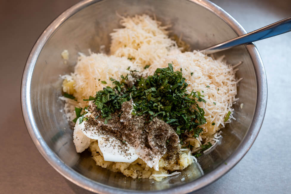 Kartoffel-Minze-Füllung für die sardische Pasta Culurgiones