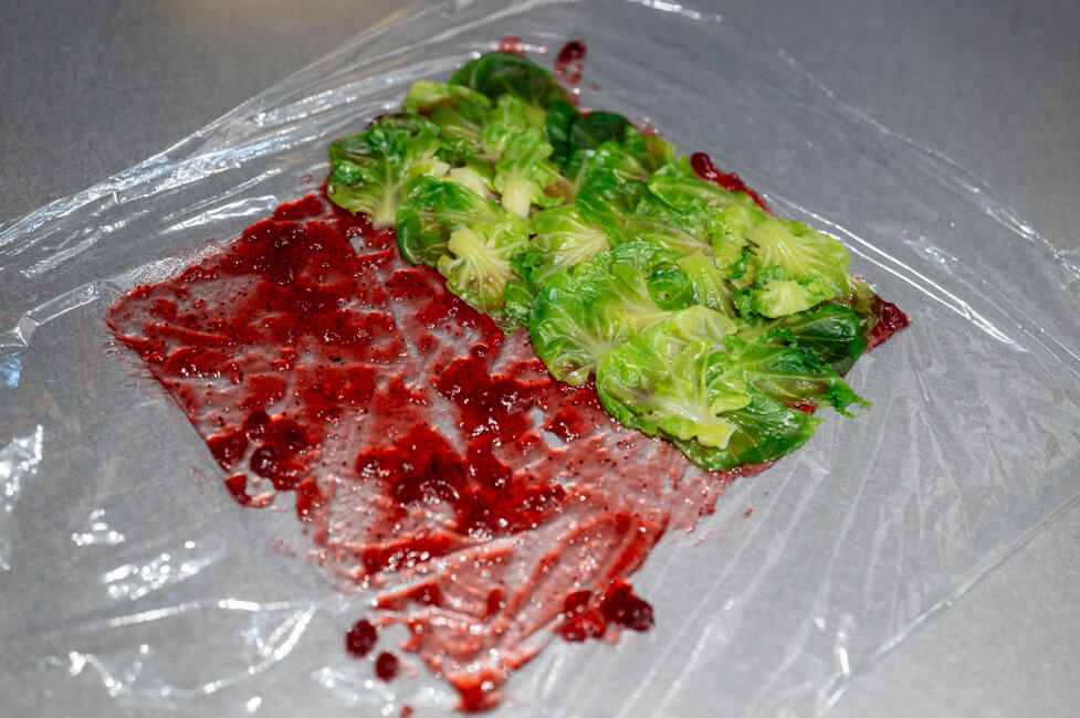 Rosenkohl Matte mit Preiselbeeren