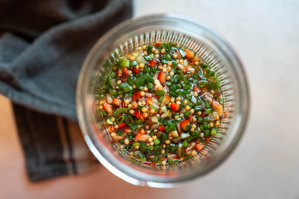 Vinaigrette in Glas